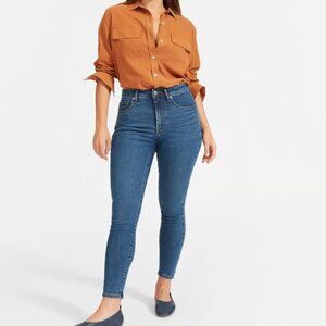 Everlane The Curvy High Rise Skinny Jean - Size 31 Crop - Blue